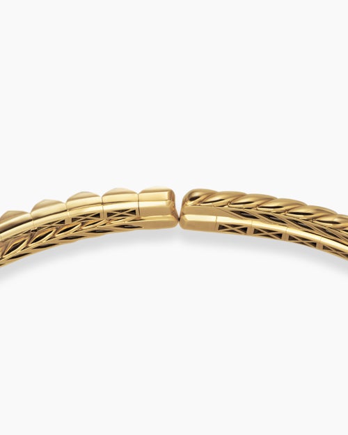 Womens Crossover Trio Collar Necklace in 18K Yellow Gold with Diamonds, 16.5mm