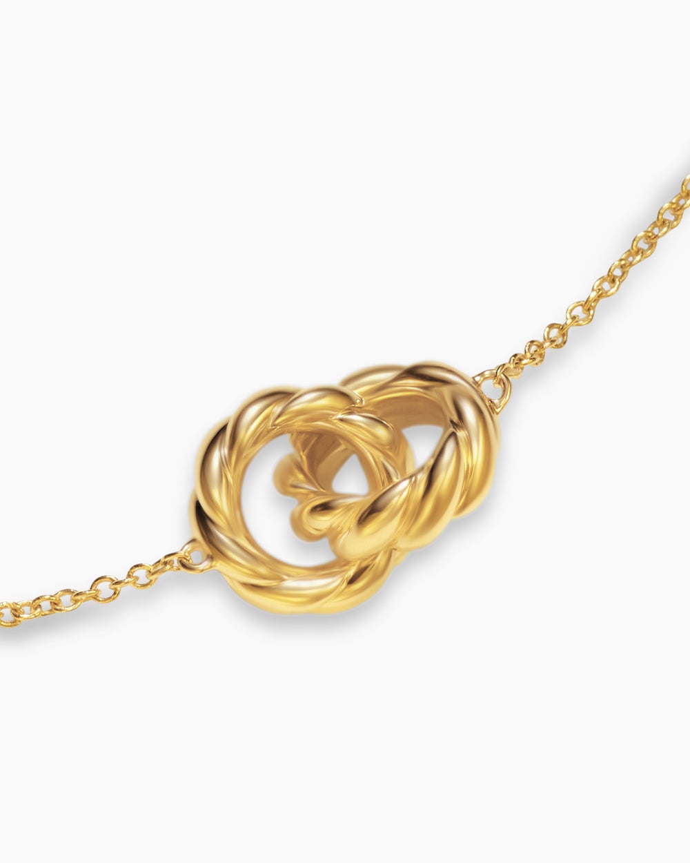 Womens Sculpted Cable Linked Necklace in 18K Yellow Gold, 9.2mm