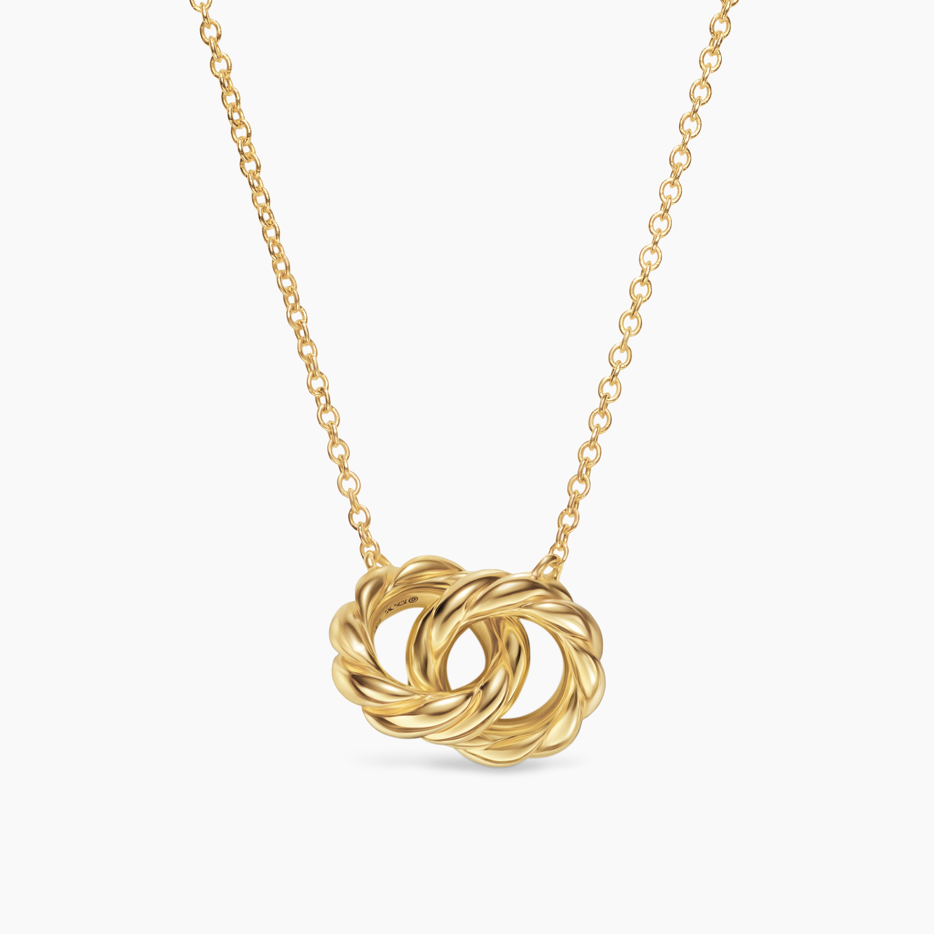 Womens Sculpted Cable Chain Necklace in 18K Yellow Gold, 9mm