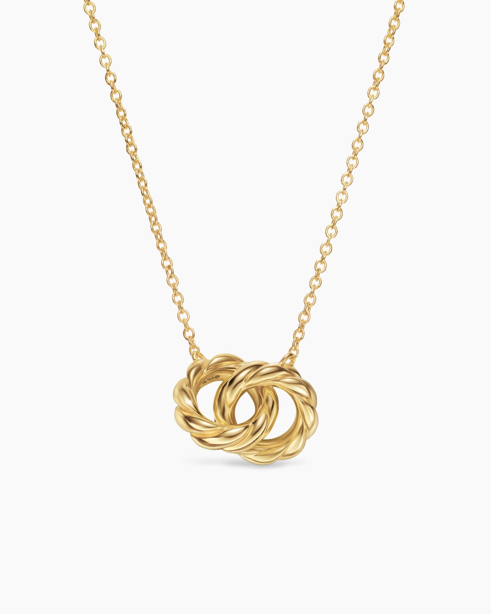 Womens Sculpted Cable Linked Necklace in 18K Yellow Gold, 9.2mm
