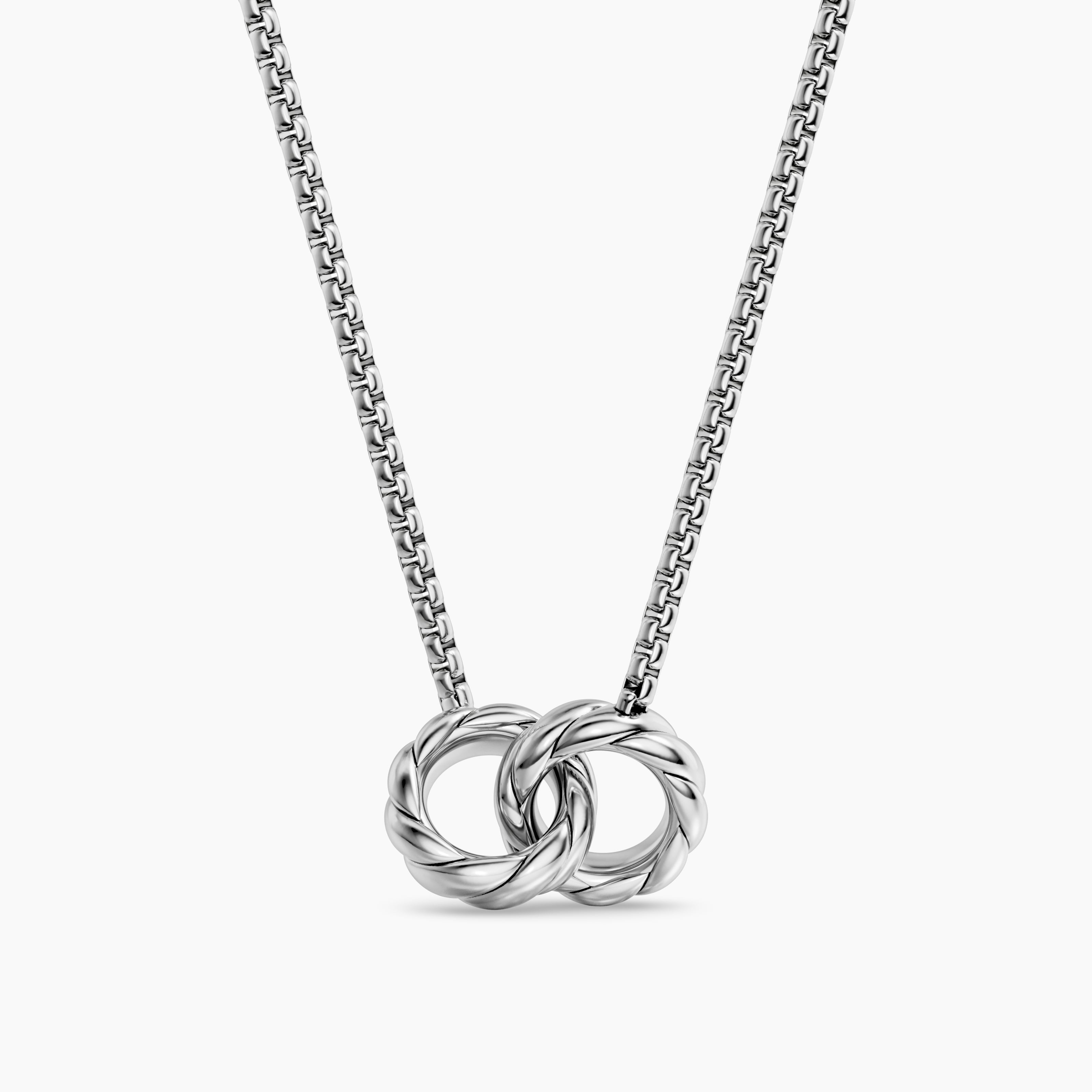 Womens Sculpted Cable Linked Necklace in Sterling Silver, 9.2mm