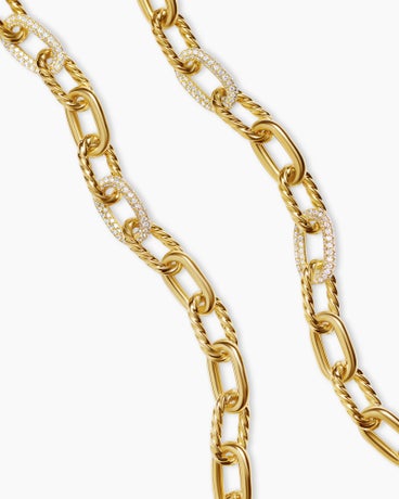 DY Madison® Chain Necklace in 18K Yellow Gold with Diamonds, 8.5mm