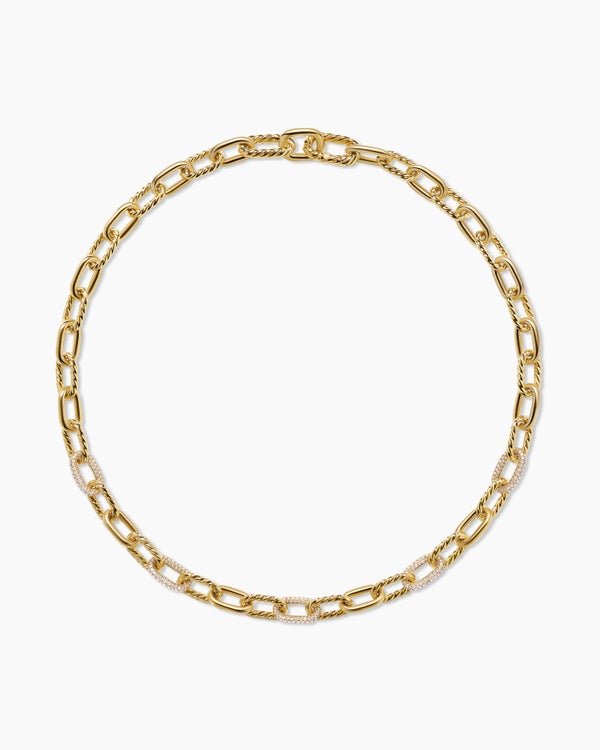 DY Madison® Chain Necklace in 18K Yellow Gold with Diamonds, 8.5mm