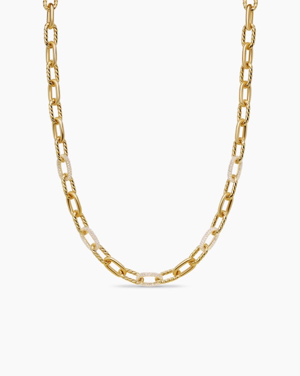 DY Madison® Chain Necklace in 18K Yellow Gold with Diamonds, 8.5mm