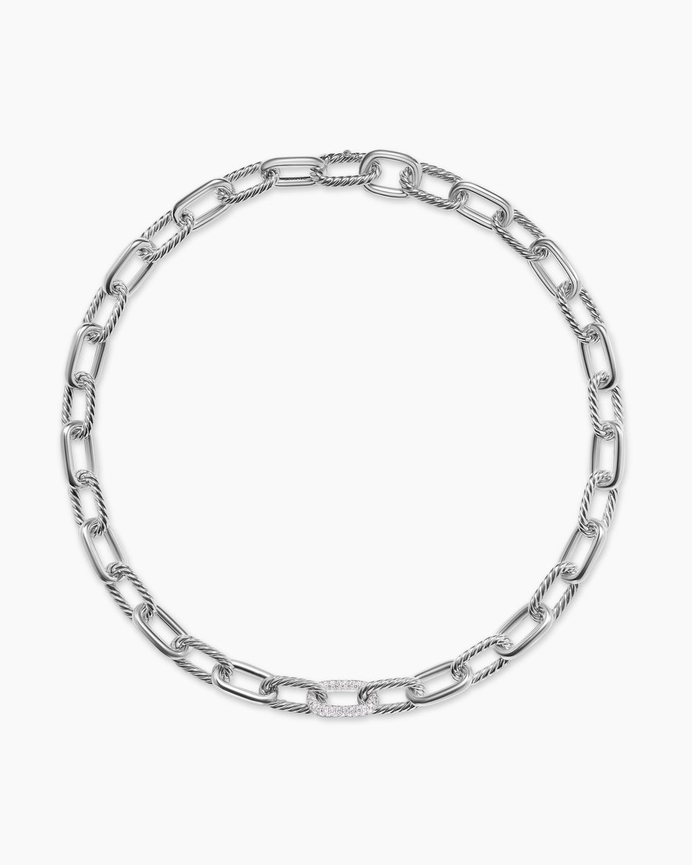Womens DY Madison® Chain Necklace in Sterling Silver with Diamonds, 11mm