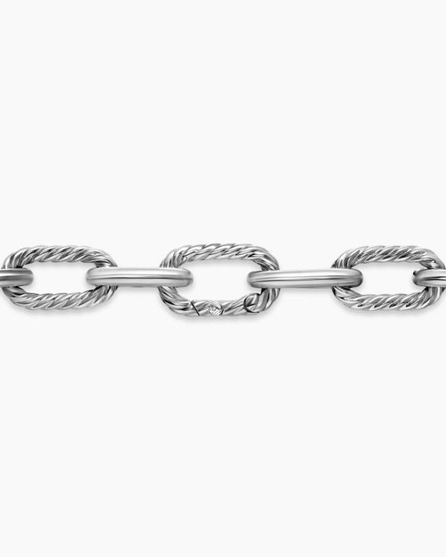 Womens DY Madison® Chain Necklace in Sterling Silver with Diamonds, 11mm