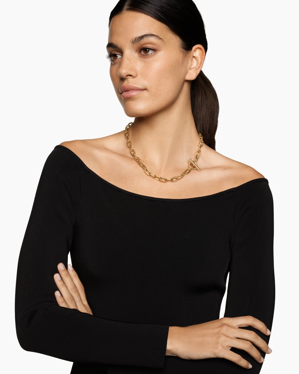 Womens DY Madison Toggle Chain Necklace in 18K Yellow Gold, 8.5mm