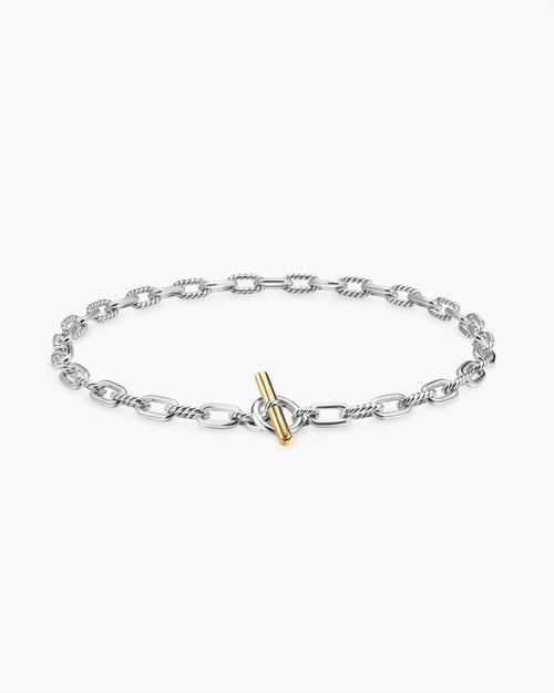 Womens DY Madison® Toggle Chain Necklace in Sterling Silver with 18K Yellow Gold, 8.5mm