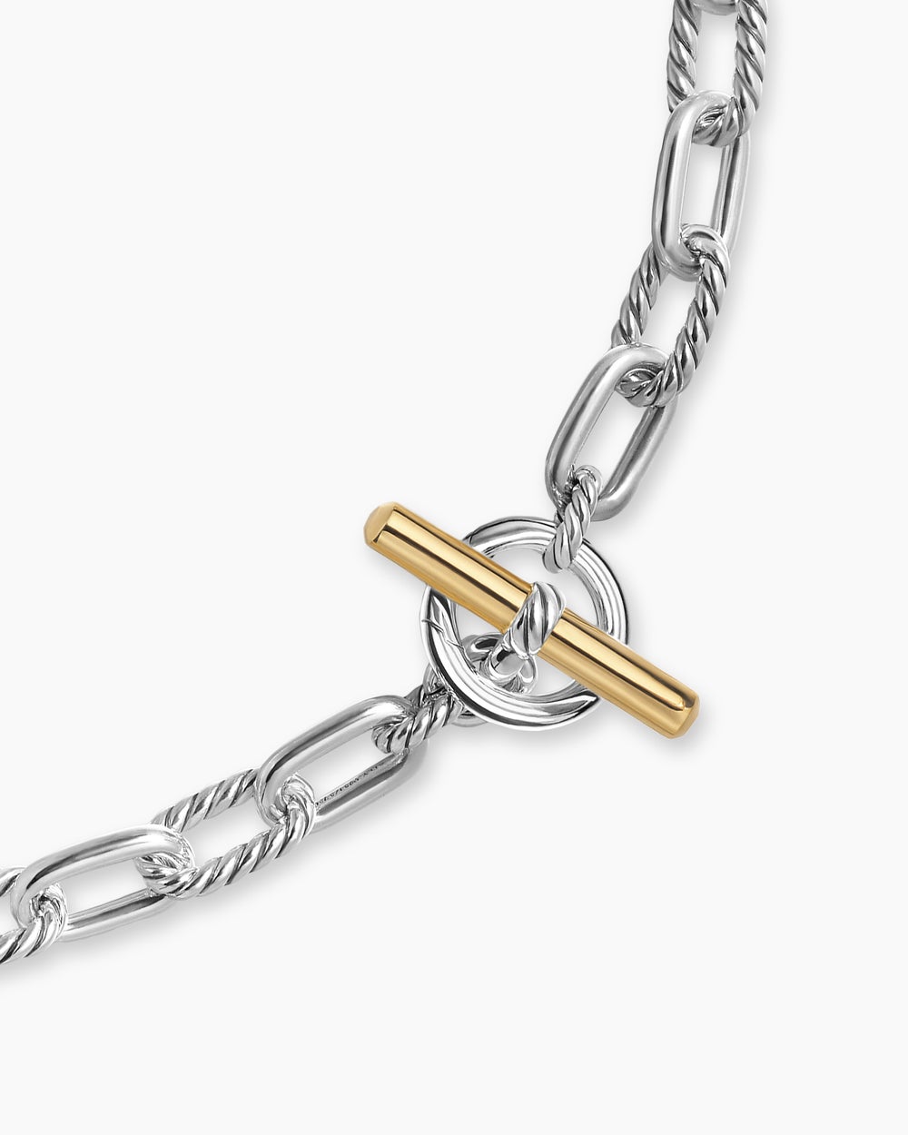 Collier chaîne à bascule DY Madison® en argent sterling avec or jaune 18 carats, 8,5 mm pour femmes