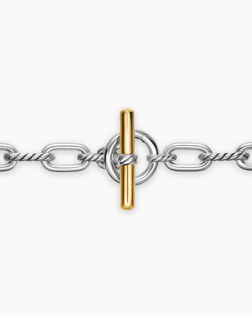 Womens DY Madison® Toggle Chain Necklace in Sterling Silver with 18K Yellow Gold, 8.5mm