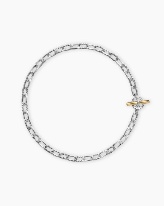 Collier chaîne à bascule DY Madison® en argent sterling avec or jaune 18 carats, 8,5 mm