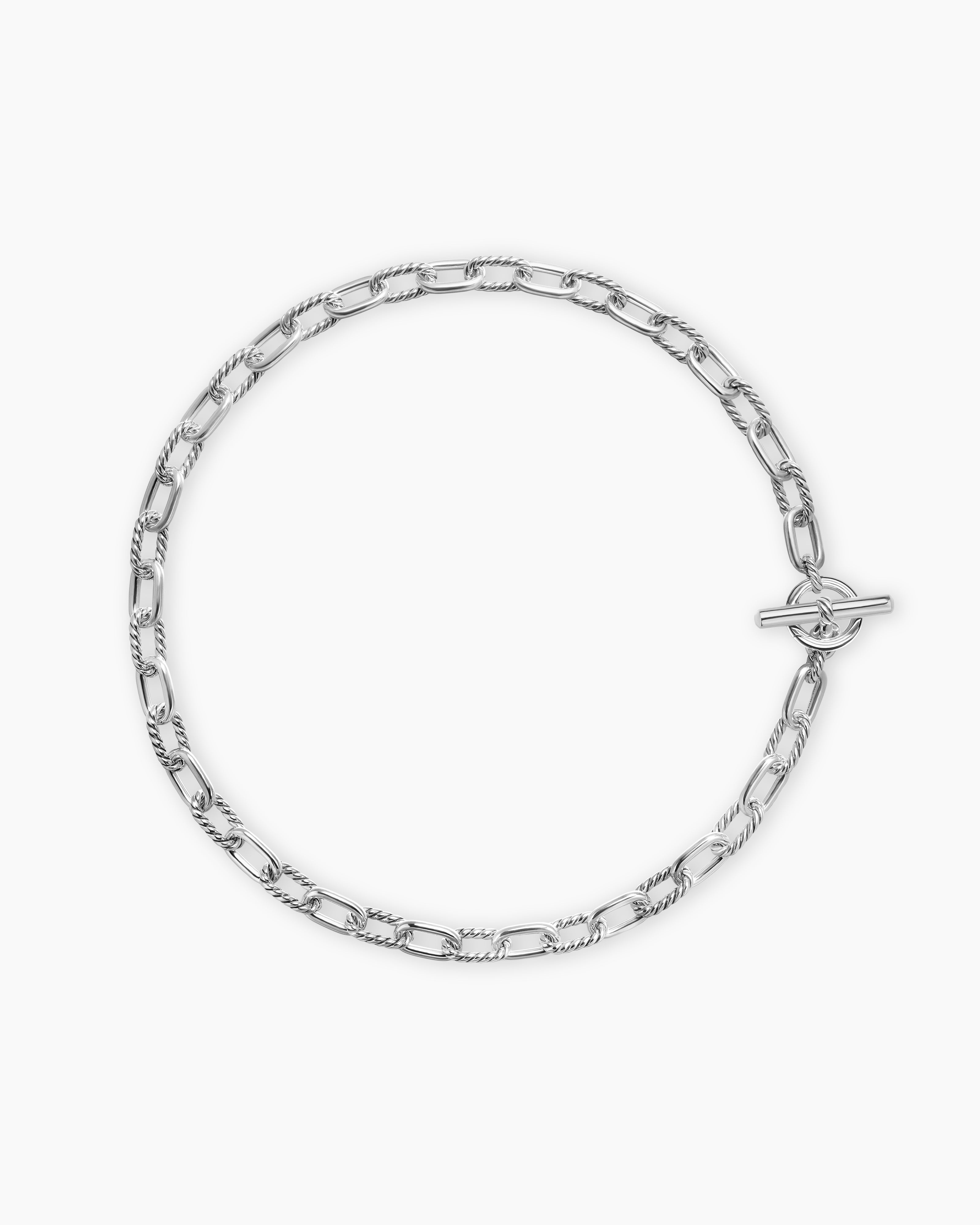 Collier cha&icirc;ne &agrave; fermoir en T DY Madison en argent sterling, 8,5 mm femmes 