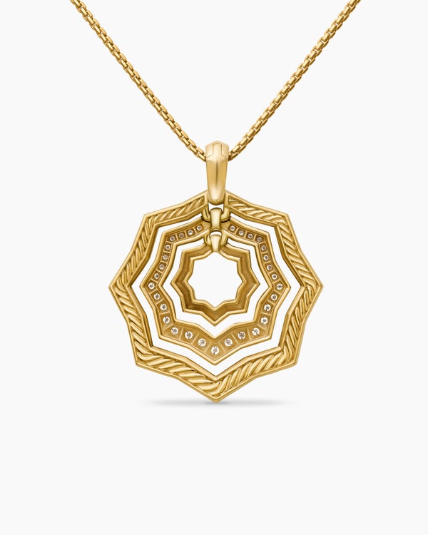 Zig Zag Stax™ Pendant Necklace in 18K Yellow Gold with Diamonds, 28mm
