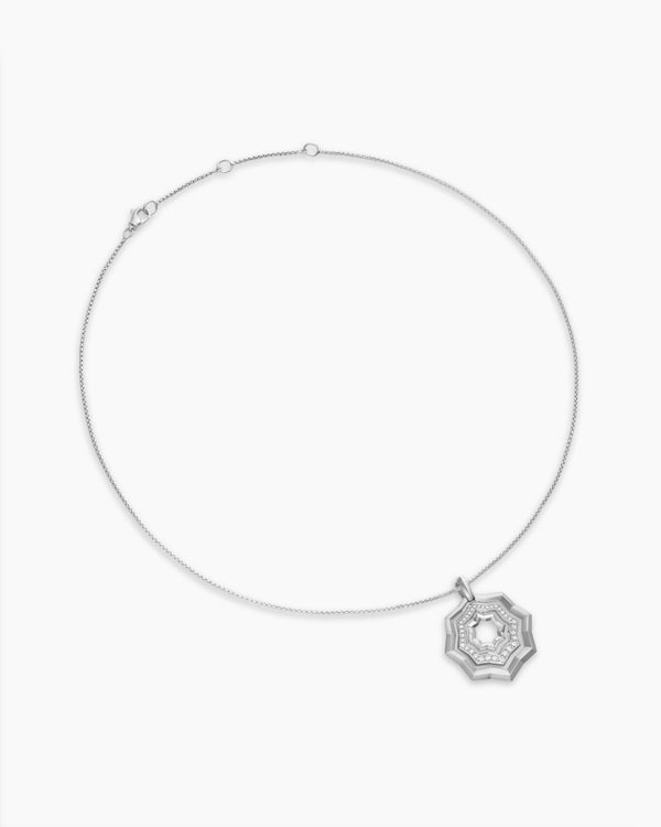 Zig Zag Stax™ Pendant Necklace in Sterling Silver with Diamonds, 28mm