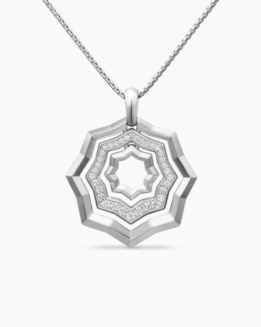 Zig Zag Stax™ Pendant Necklace in Sterling Silver with Diamonds, 28mm