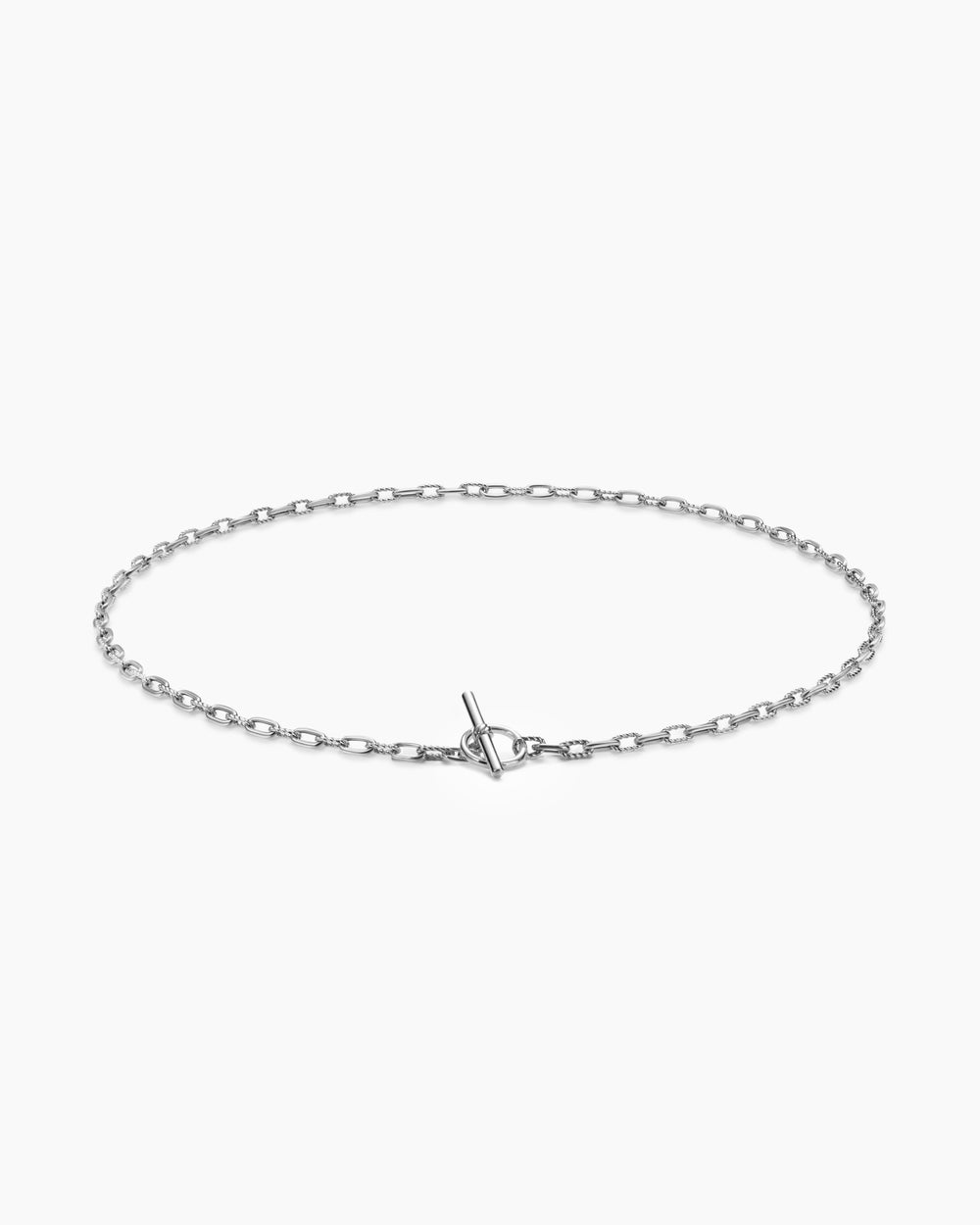 Womens DY Madison Toggle Chain Necklace in Sterling Silver, 3mm