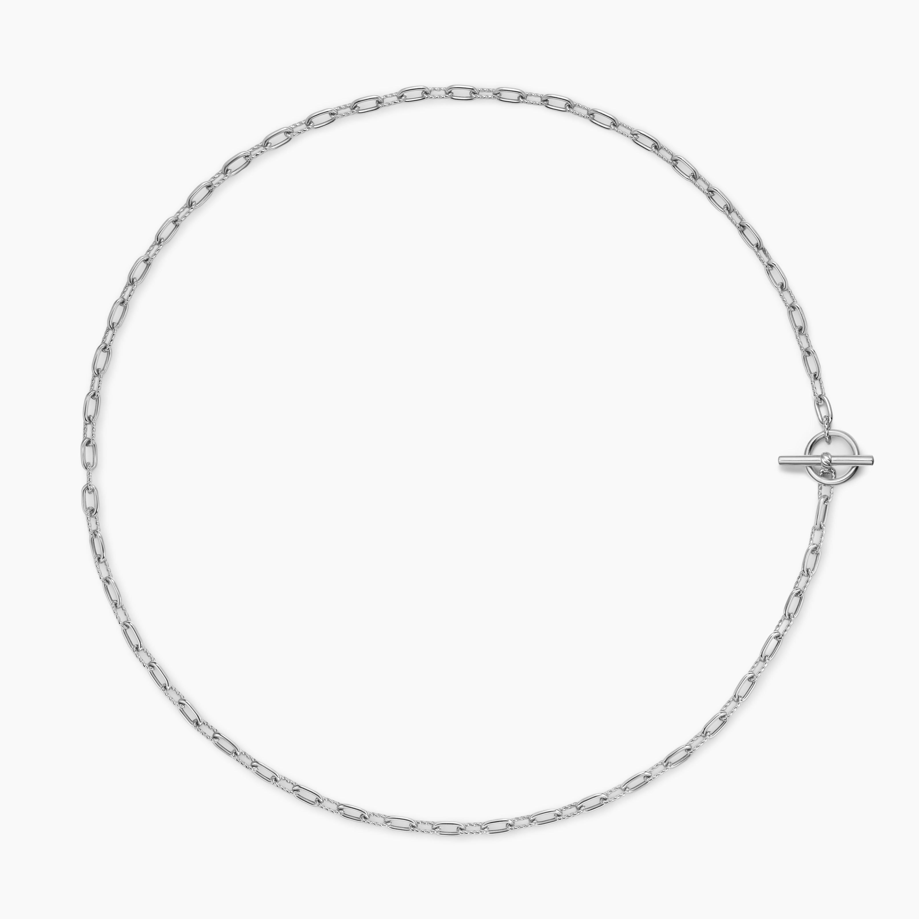 Womens DY Madison Toggle Chain Necklace in Sterling Silver, 3mm