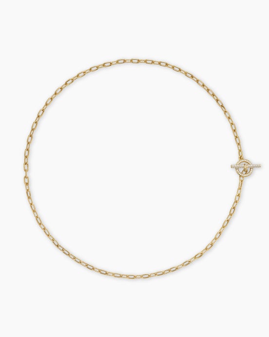 DY Madison® Pavé Diamond Toggle Chain Necklace in 18K Yellow Gold, 3mm