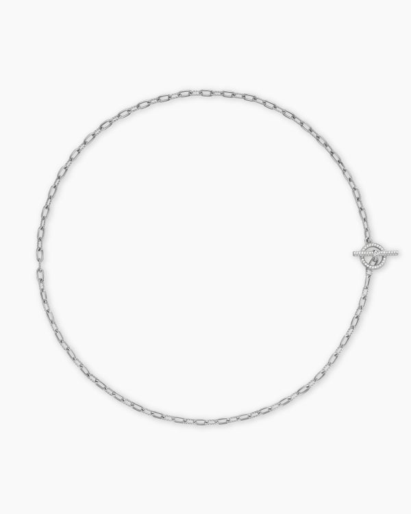 DY Madison Pavé Toggle Chain Necklace in Sterling Silver, 3mm
