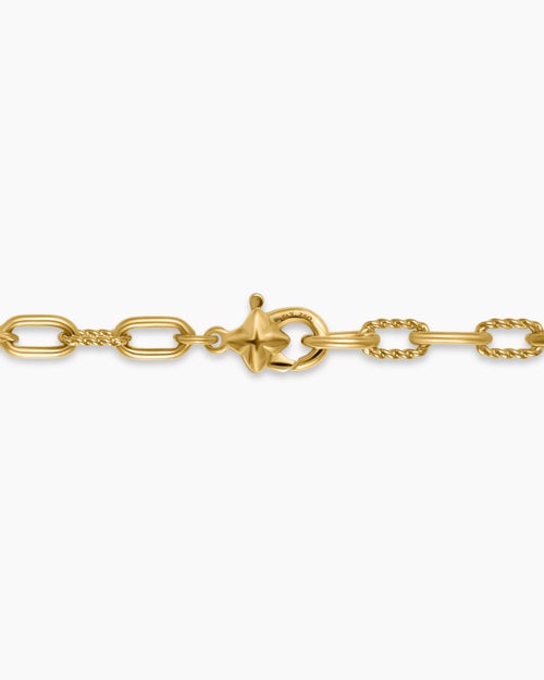 Womens DY Madison Pavé Bead Station Necklace in 18K Yellow Gold, 3mm
