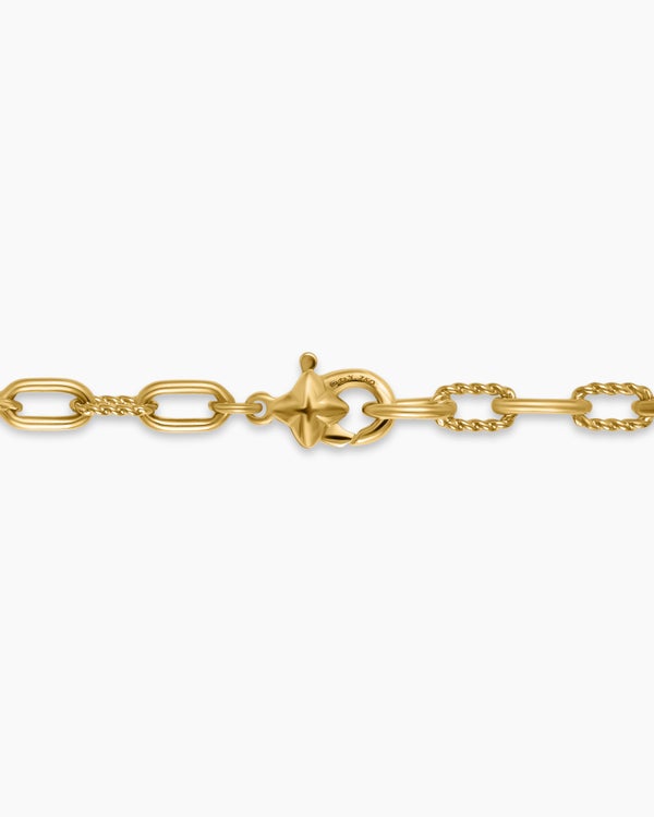 DY Madison Pavé Bead Station Necklace in 18K Yellow Gold, 3mm