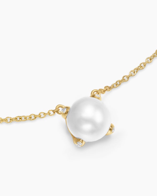 Pearl Classics Necklace in 18K Yellow Gold with Diamonds, 6.5mm