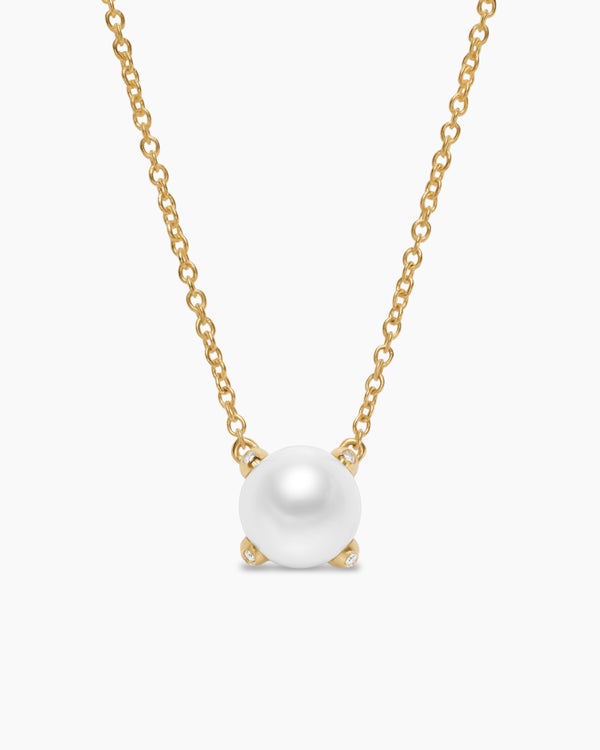 Pearl Classics Necklace in 18K Yellow Gold with Diamonds, 6.5mm
