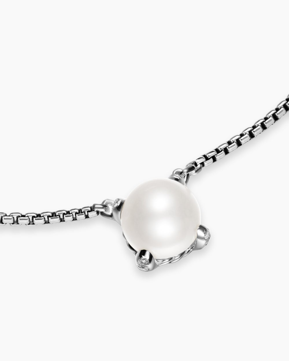 Collier Pearl Classics en argent sterling avec diamant, 6,5 mm femmes
