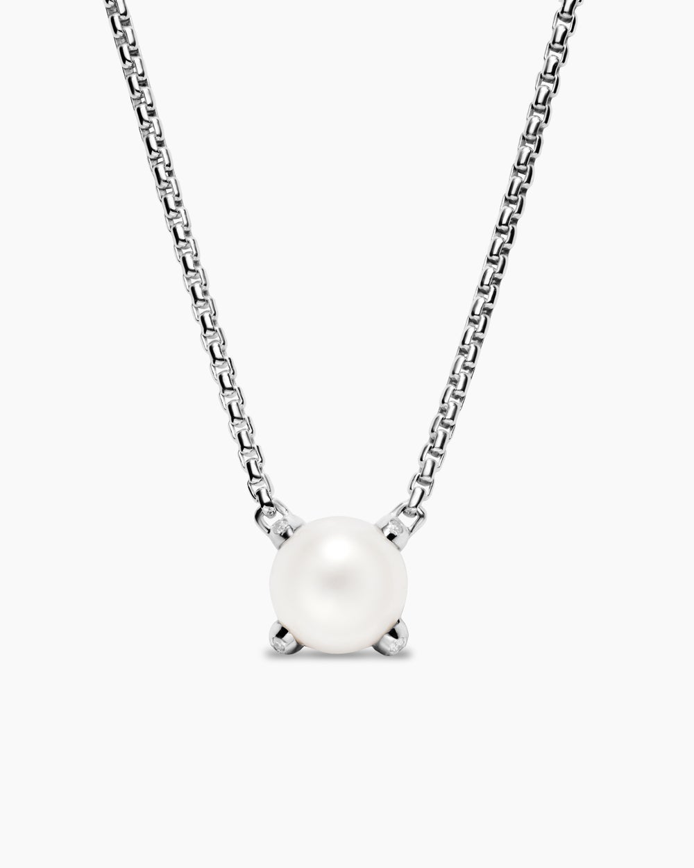 Collier Pearl Classics en argent sterling avec diamant, 6,5 mm femmes