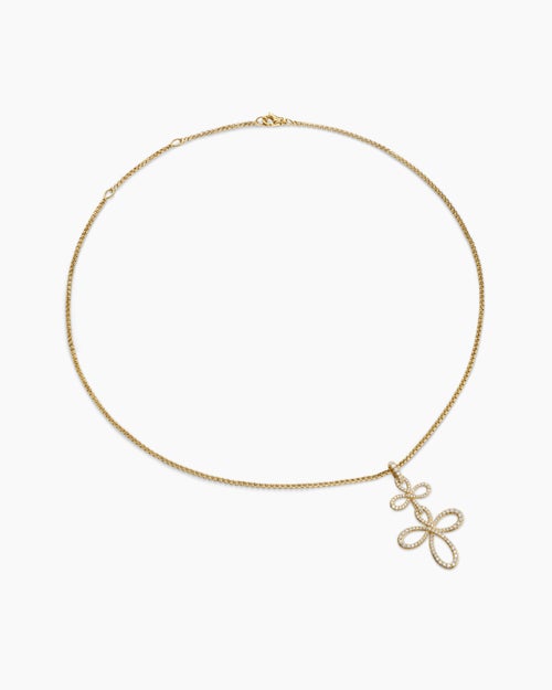 Womens Wisteria® Pendant Necklace in 18K Yellow Gold with Diamonds, 38.2mm