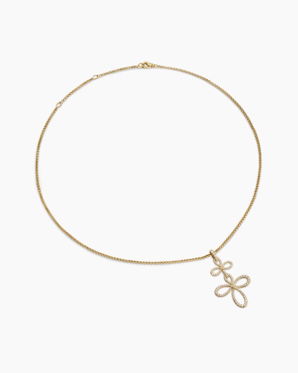 Wisteria® Pendant Necklace in 18K Yellow Gold with Diamonds, 38.2mm