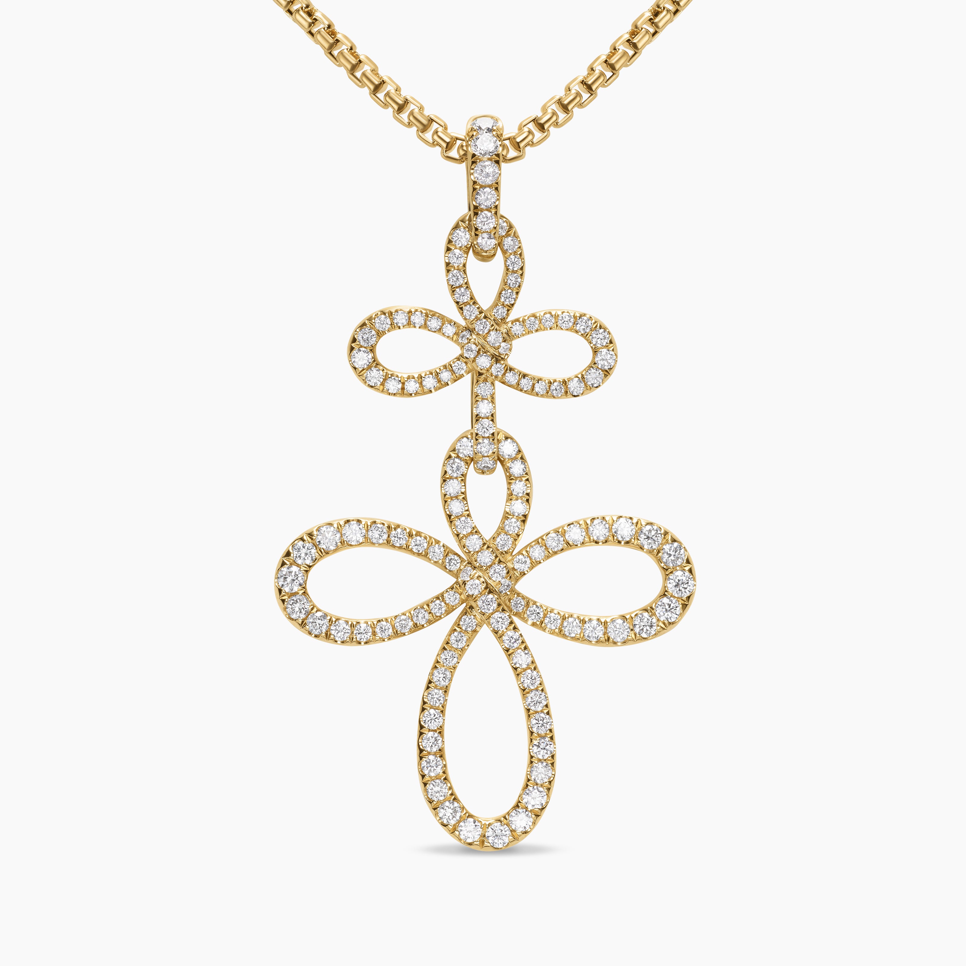 Womens Wisteria&reg; Pendant Necklace in 18K Yellow Gold with Diamonds, 38.2mm