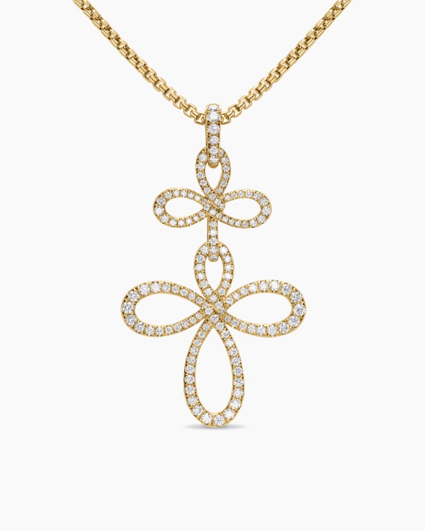 Wisteria® Pendant Necklace in 18K Yellow Gold with Diamonds, 38.2mm