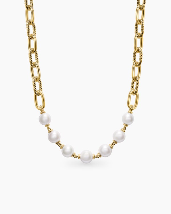 DY Madison® Pearl Toggle Chain Necklace in 18K Yellow Gold, 11mm