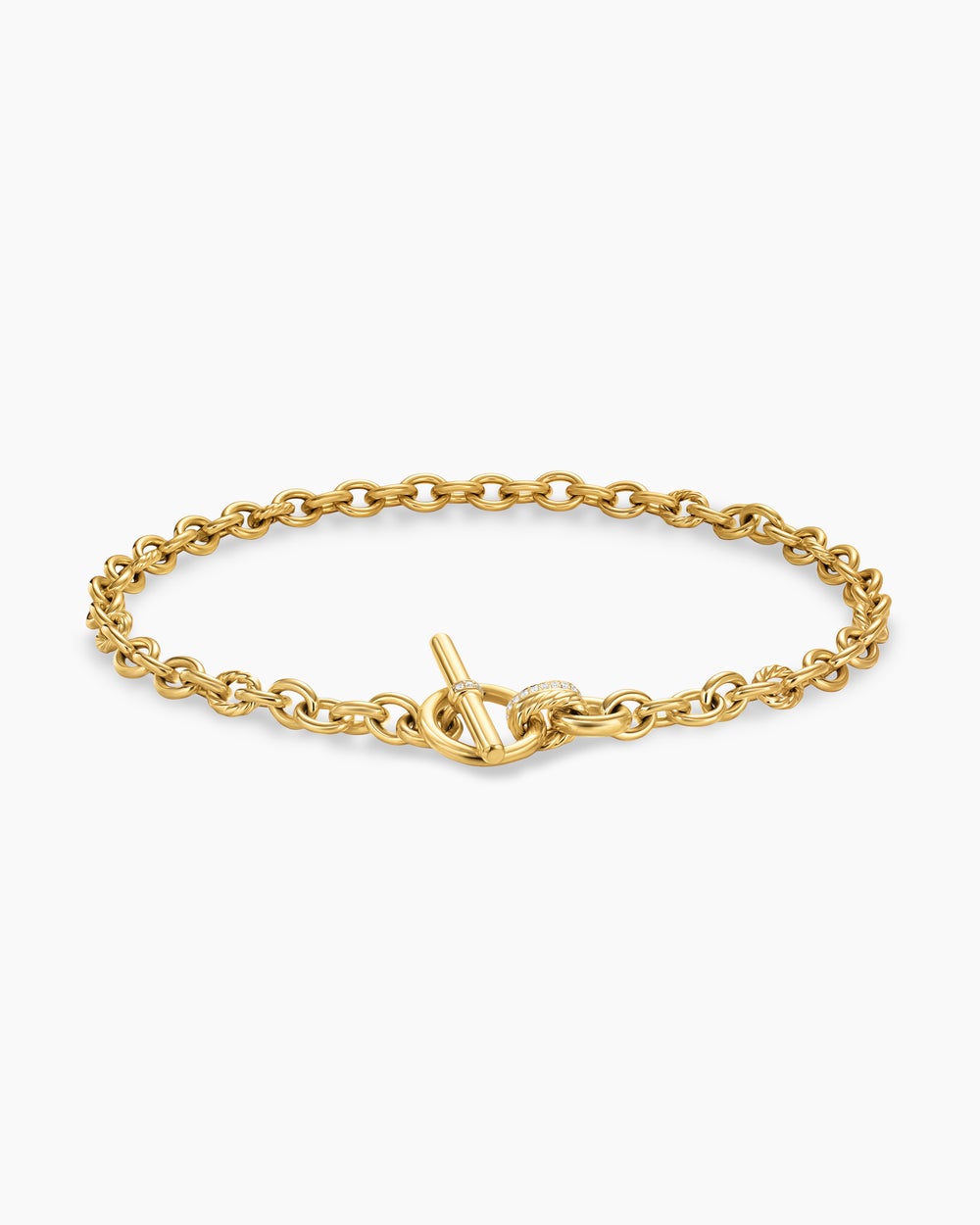 Womens DY Mercer Toggle Chain Necklace in 18K Yellow Gold with Diamonds, 8mm