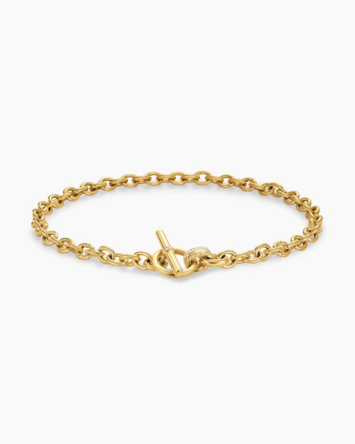 Womens DY Mercer® Toggle Chain Necklace in 18K Yellow Gold with Diamonds, 8mm