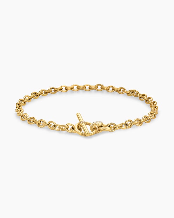 DY Mercer® Toggle Chain Necklace in 18K Yellow Gold with Diamonds, 8mm