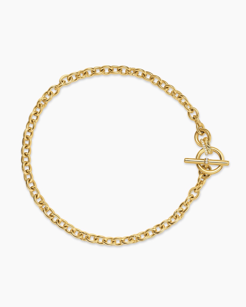 Womens DY Mercer Toggle Chain Necklace in 18K Yellow Gold with Diamonds, 8mm