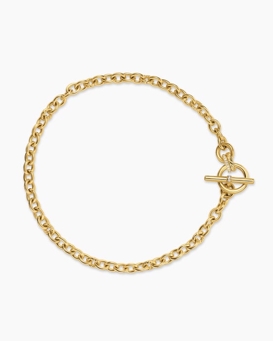 DY Mercer® Toggle Chain Necklace in 18K Yellow Gold with Diamonds, 8mm