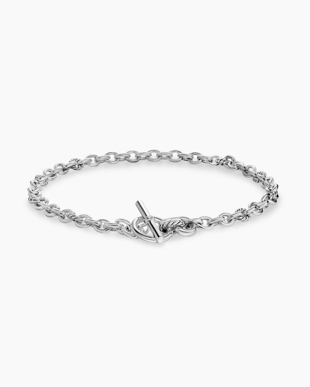 Womens DY Mercer Toggle Chain Necklace in Sterling Silver with Diamonds, 8mm
