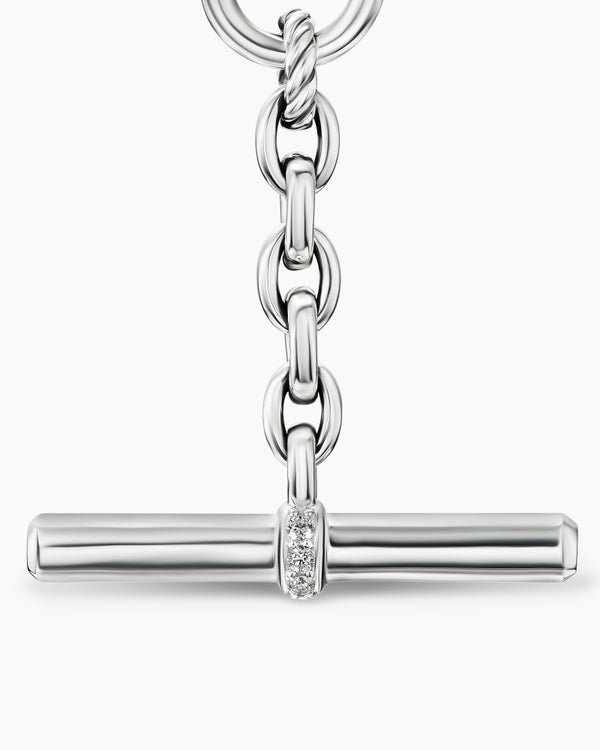DY Mercer® Petite Toggle Chain Necklace in Sterling Silver with Diamonds, 4.5mm