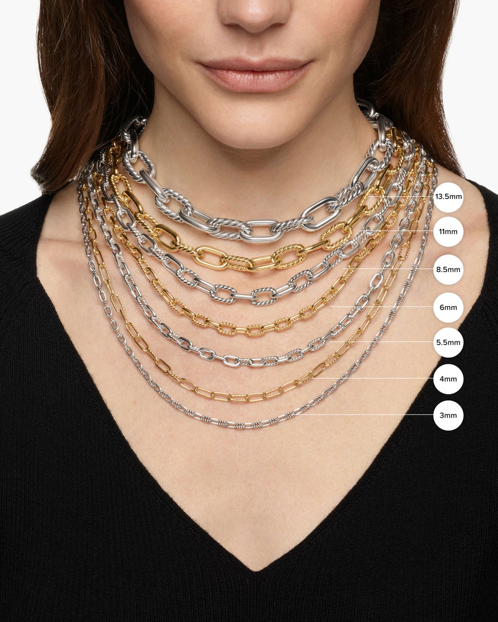 Womens DY Madison® Toggle Chain Necklace in 18K Yellow Gold with Diamonds, 11mm