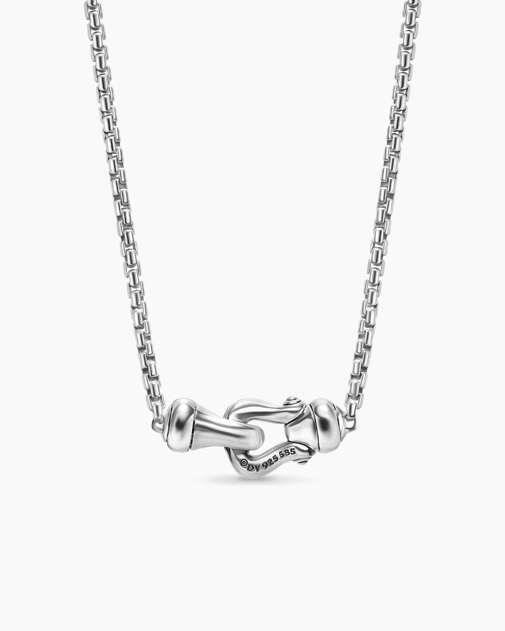 Womens Petite Buckle Necklace in Sterling Silver with 14ct Yellow Gold, 16.2mm