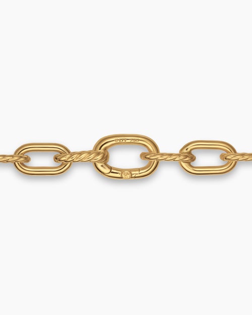 Womens DY Madison Pavé Bead Chain Necklace in 18K Yellow Gold, 6mm