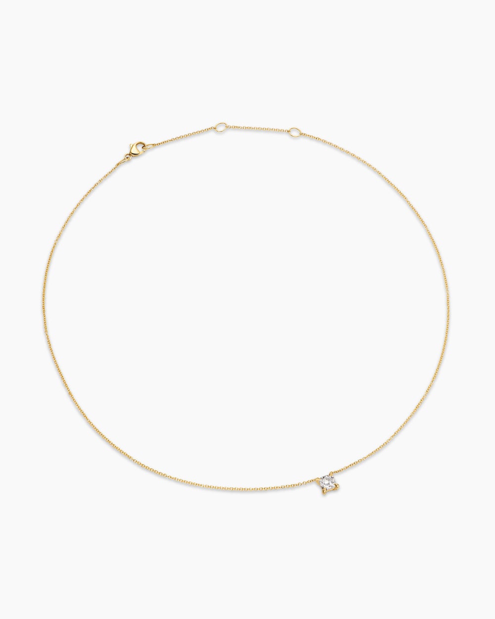 Womens Micro Chatelaine® Pendant Necklace in 18K Yellow Gold with Diamond, 4mm