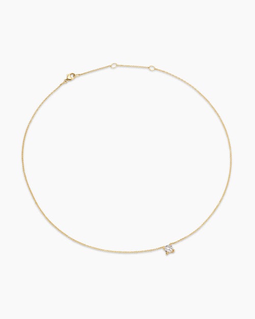 Womens Micro Chatelaine® Pendant Necklace in 18K Yellow Gold with Diamond, 4mm