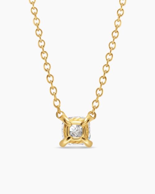 Womens Micro Chatelaine® Pendant Necklace in 18K Yellow Gold with Diamond, 4mm