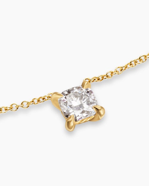 Womens Micro Chatelaine® Pendant Necklace in 18K Yellow Gold with Diamond, 4mm