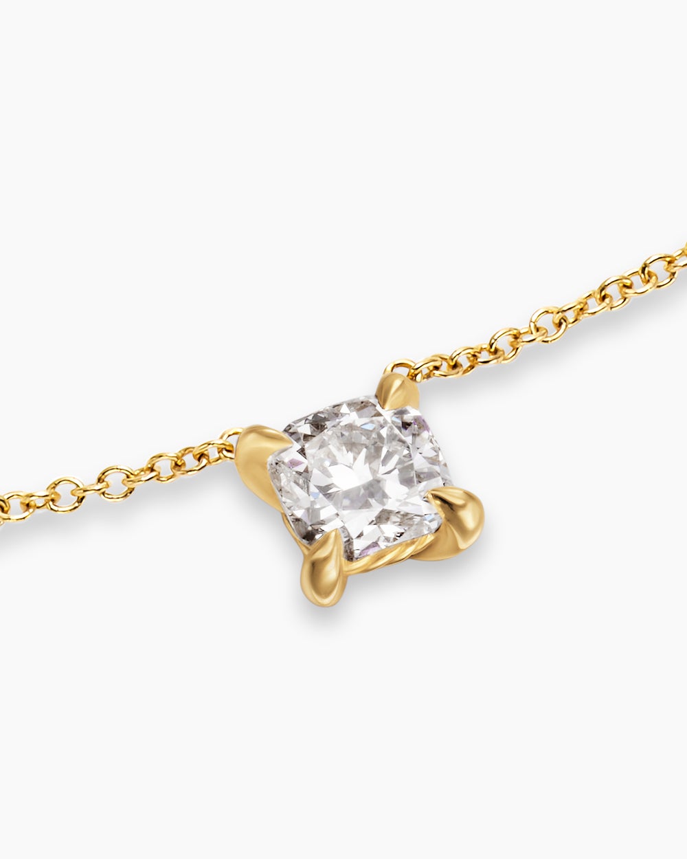 Womens Micro Chatelaine® Pendant Necklace in 18K Yellow Gold with Diamond, 4mm