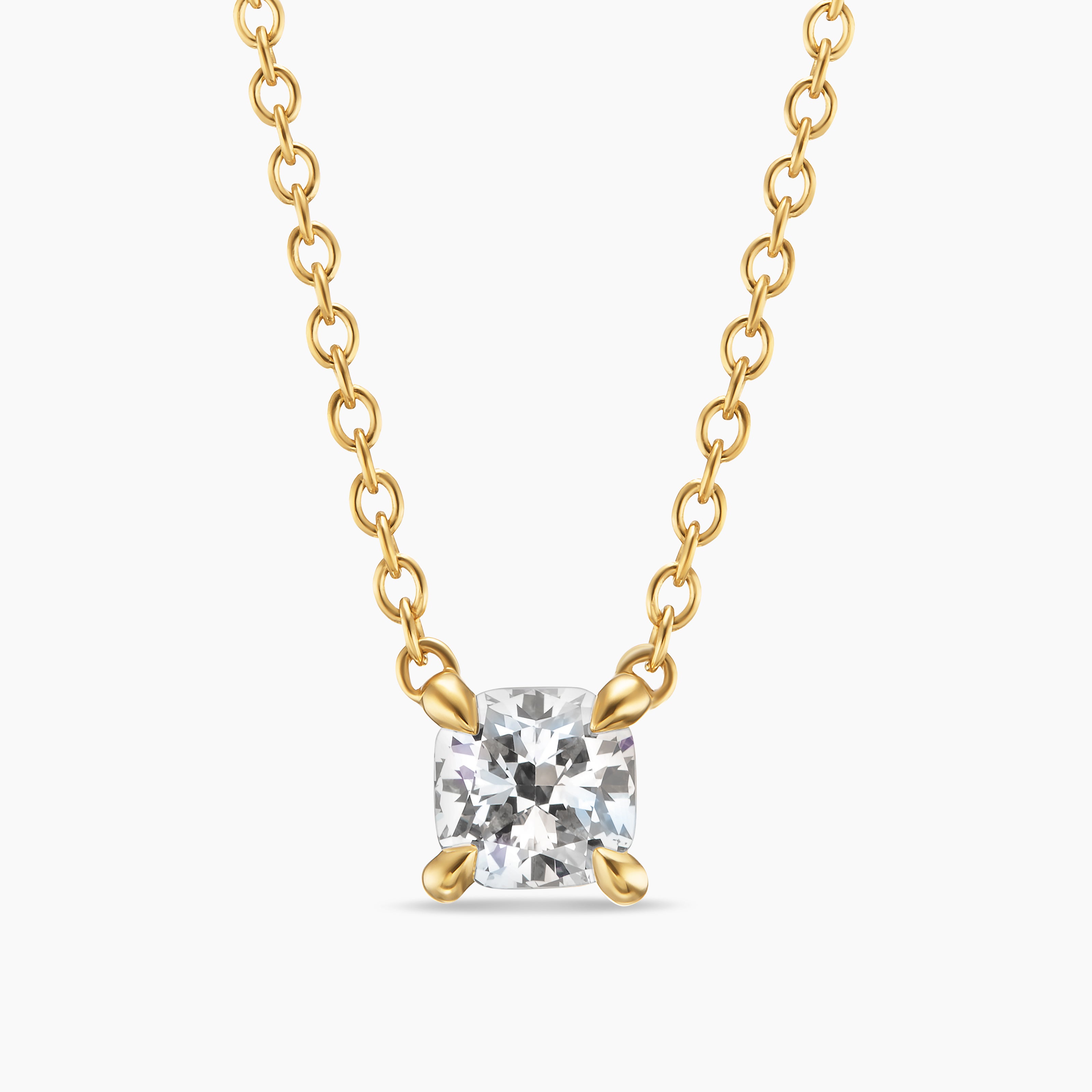 Womens Micro Chatelaine&reg; Pendant Necklace in 18K Yellow Gold with Diamond, 4mm